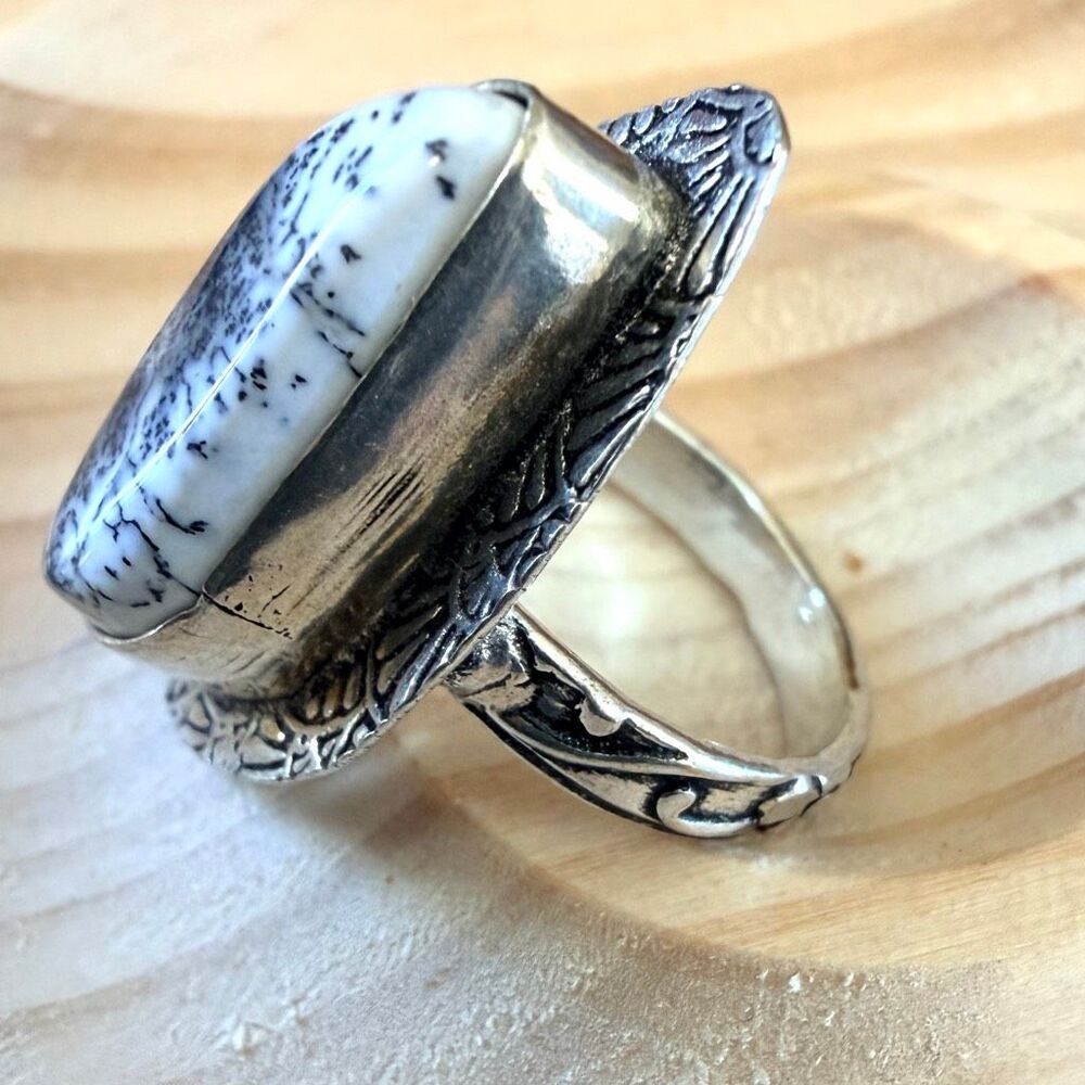 Dendritic Agate Statement Ring - image 6